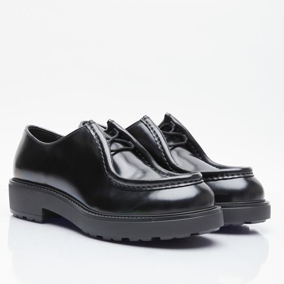 PRADA Men Brushed Leather Loafers Black Lace up 10 US 11 - Picture 2 of 10